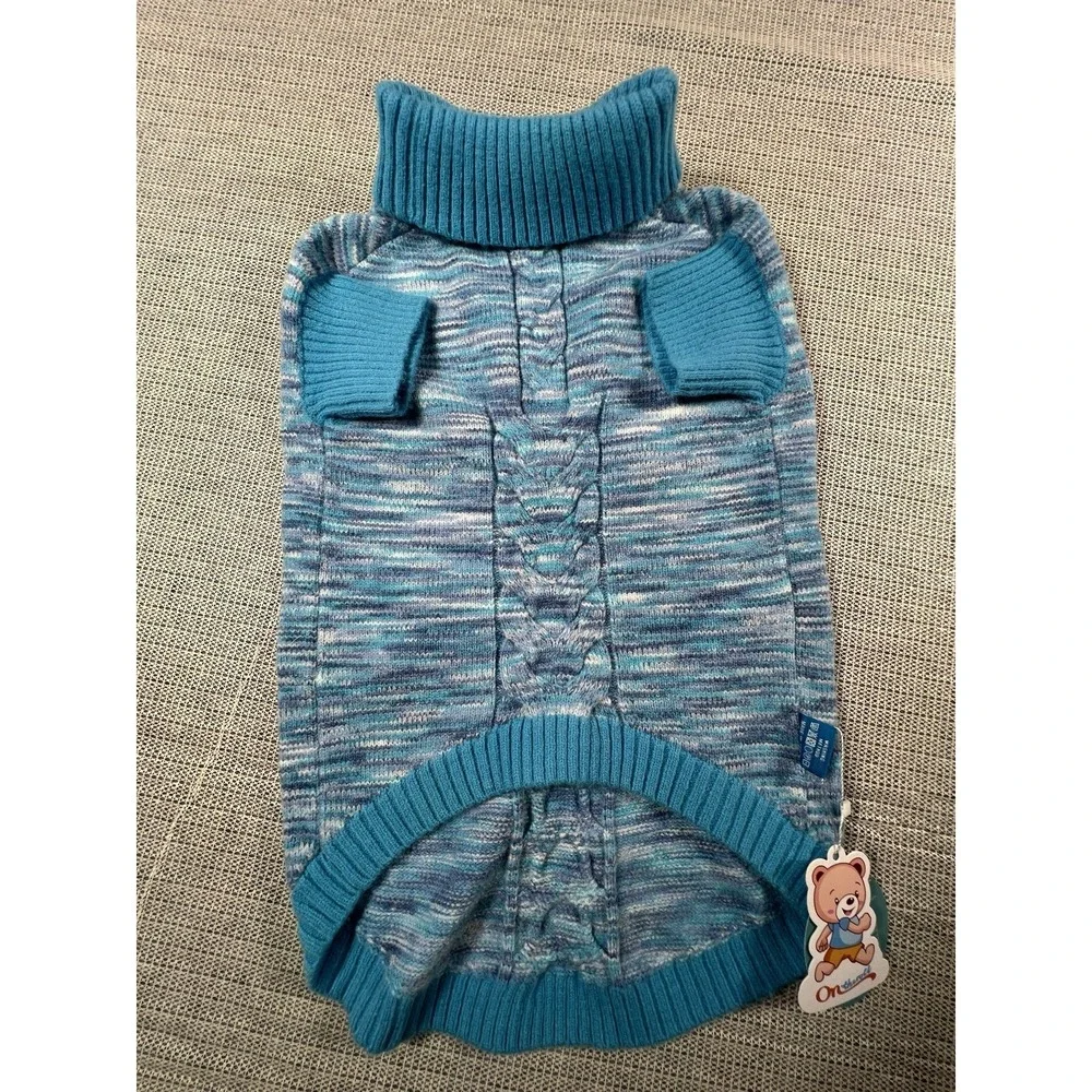 On the roll Warm Dog Sweater 2XL Blue  Acrylic Winter Apparel (30-45 Lb )